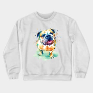 Watercolor Bulldog Crewneck Sweatshirt